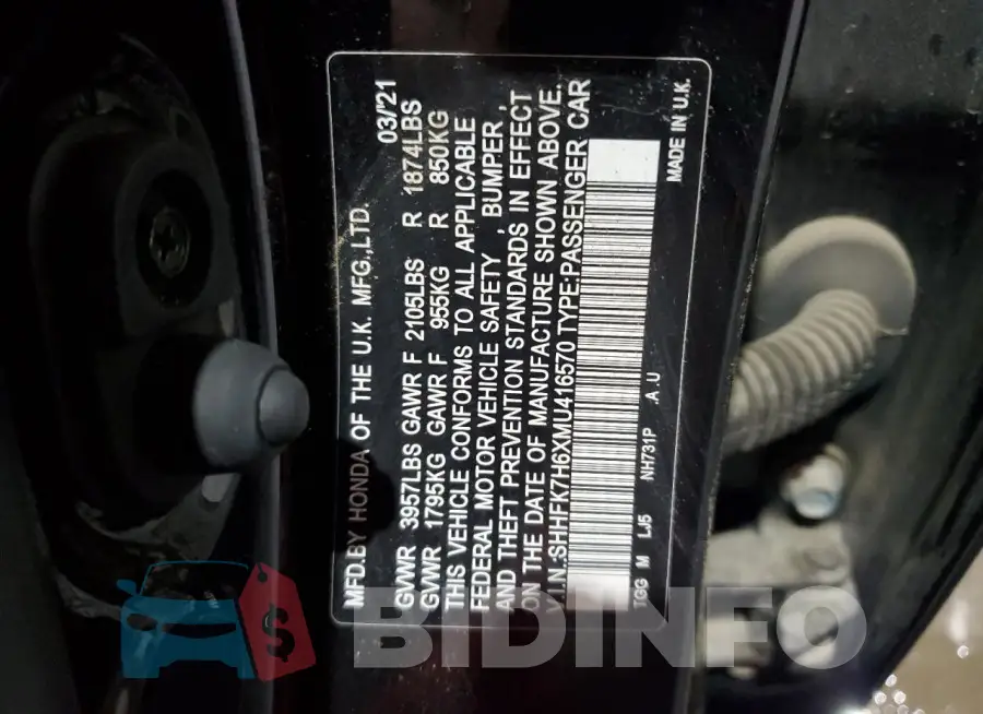 SHHFK7H6XMU416570 Photo# 12