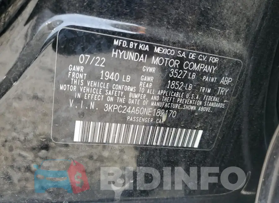3KPC24A60NE182170 Photo# 12