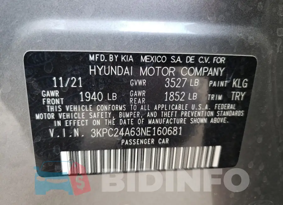 3KPC24A63NE160681 Photo# 12