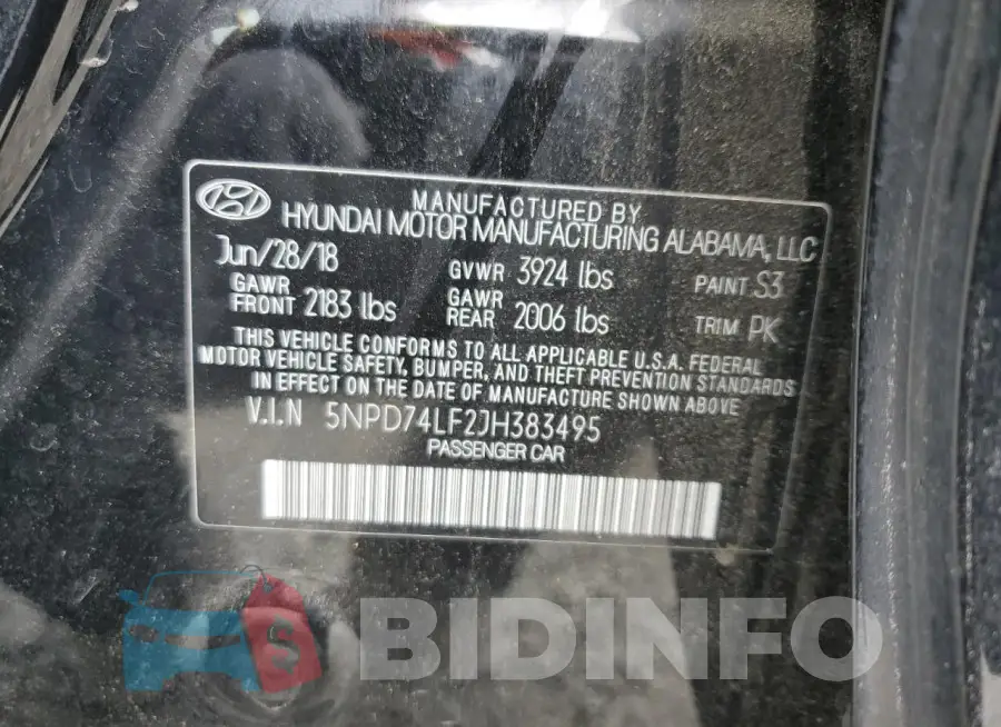 5NPD74LF2JH383495 Photo# 12