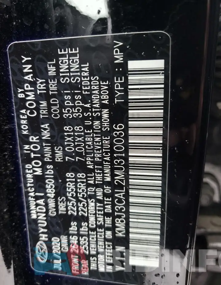 KM8J3CAL2MU310036 Photo# 12