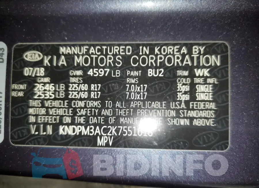 KNDPM3AC2K7551618 Photo# 13