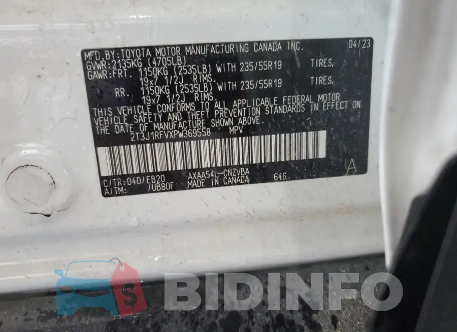 2T3J1RFVXPW369558 Photo# 13