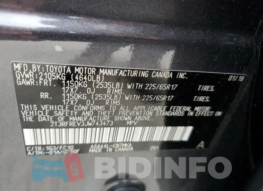 2T3RFREV3JW743473 Photo# 13