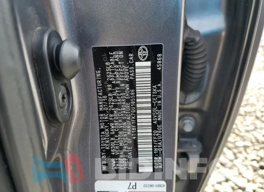 4T1BF1FK7GU185586 Photo# 12