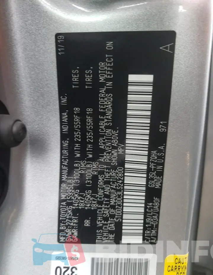 5TDDZ3DC3LS242800 Photo# 13