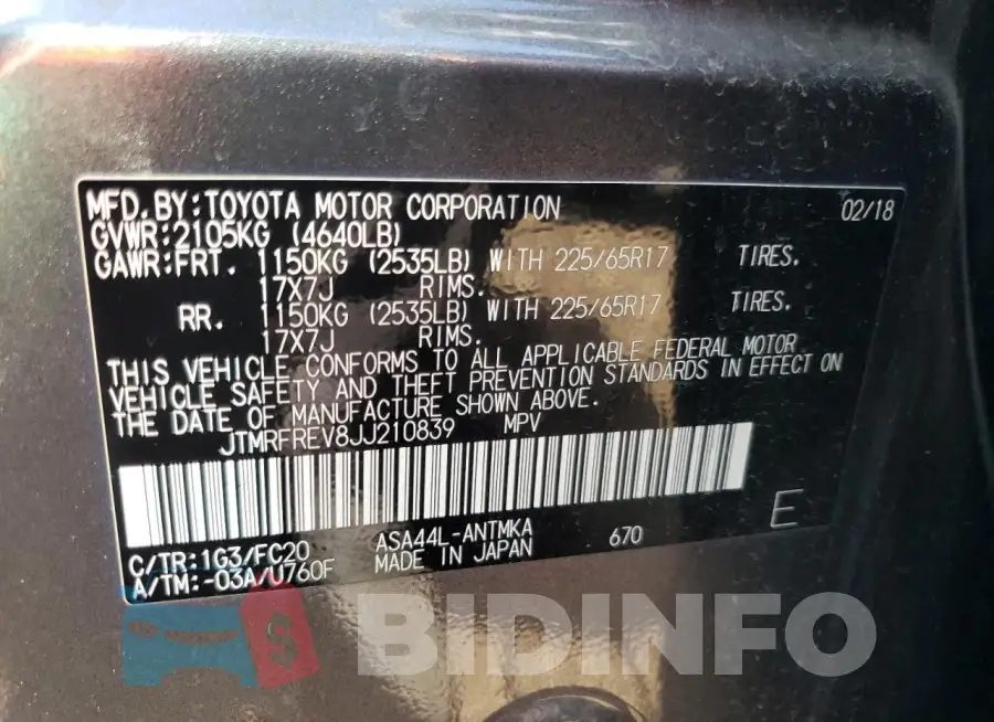 JTMRFREV8JJ210839 Photo# 12