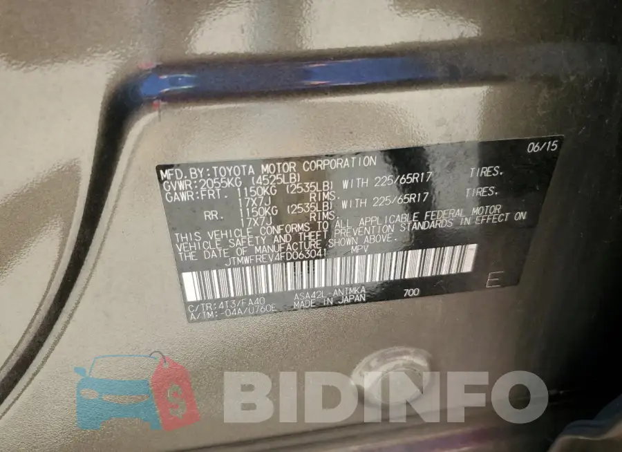 JTMWFREV4FD063041 Photo# 13