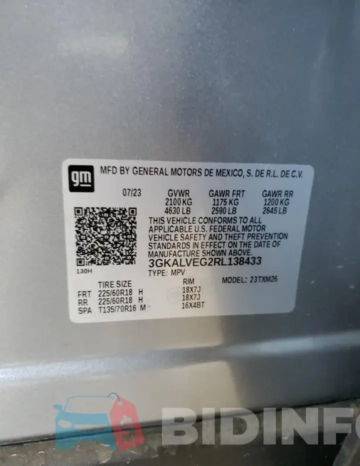 3GKALVEG2RL138433 Photo# 12