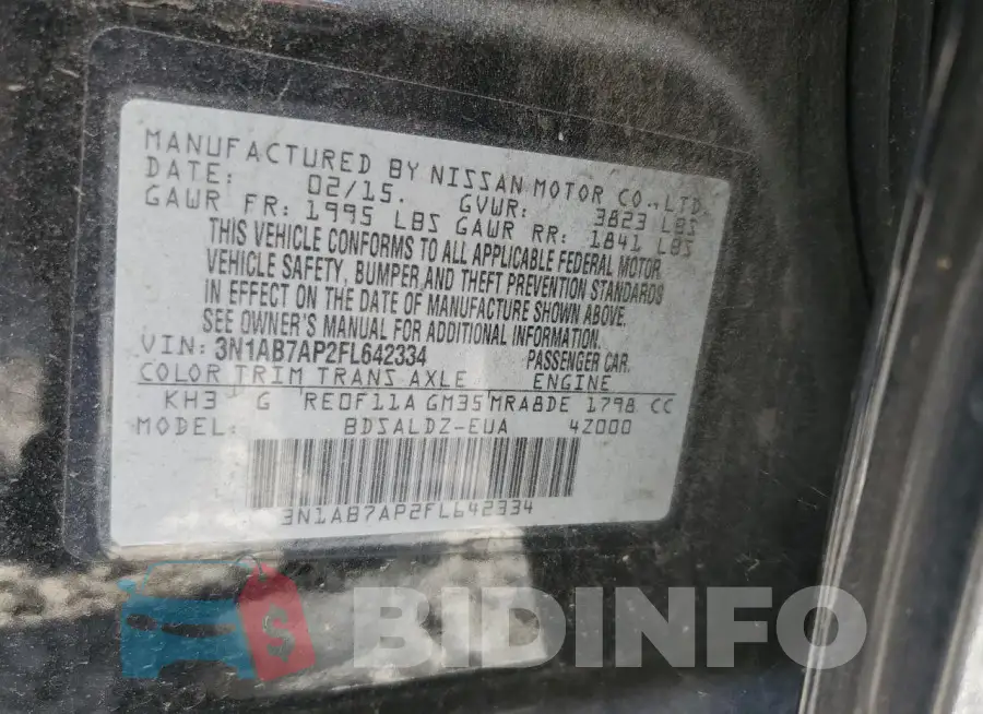 3N1AB7AP2FL642334 Photo# 13