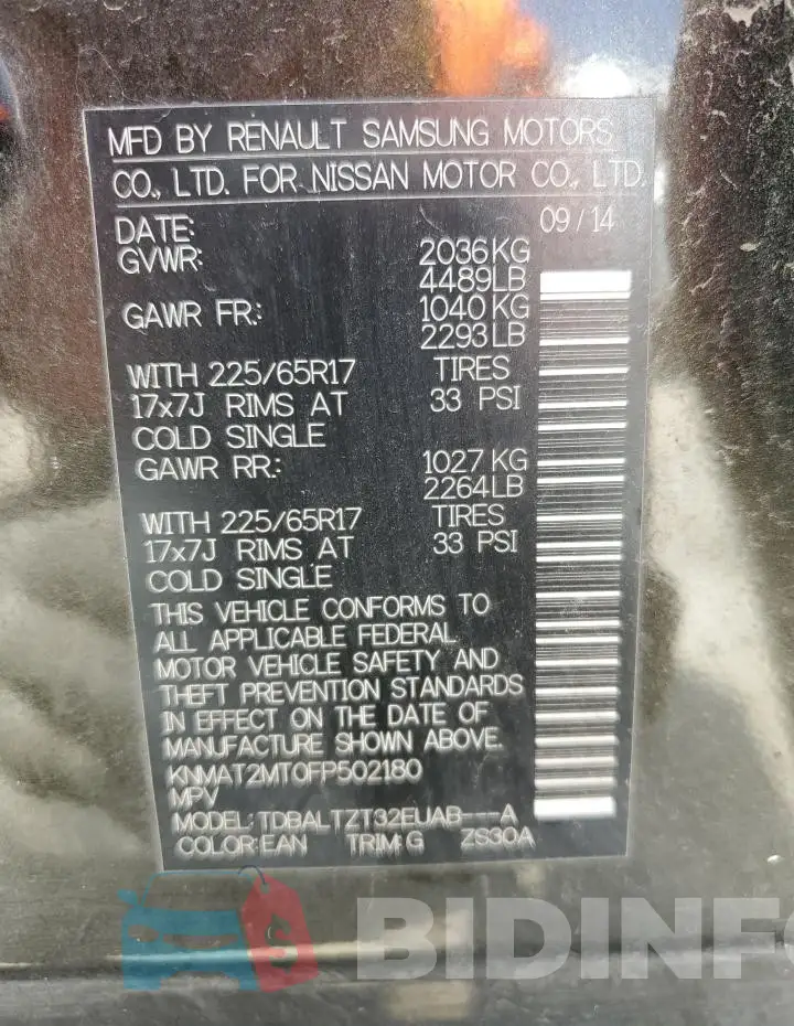 KNMAT2MT0FP502180 Photo# 14