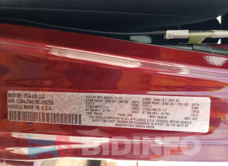 1C6HJTAG1ML588290 Photo# 13