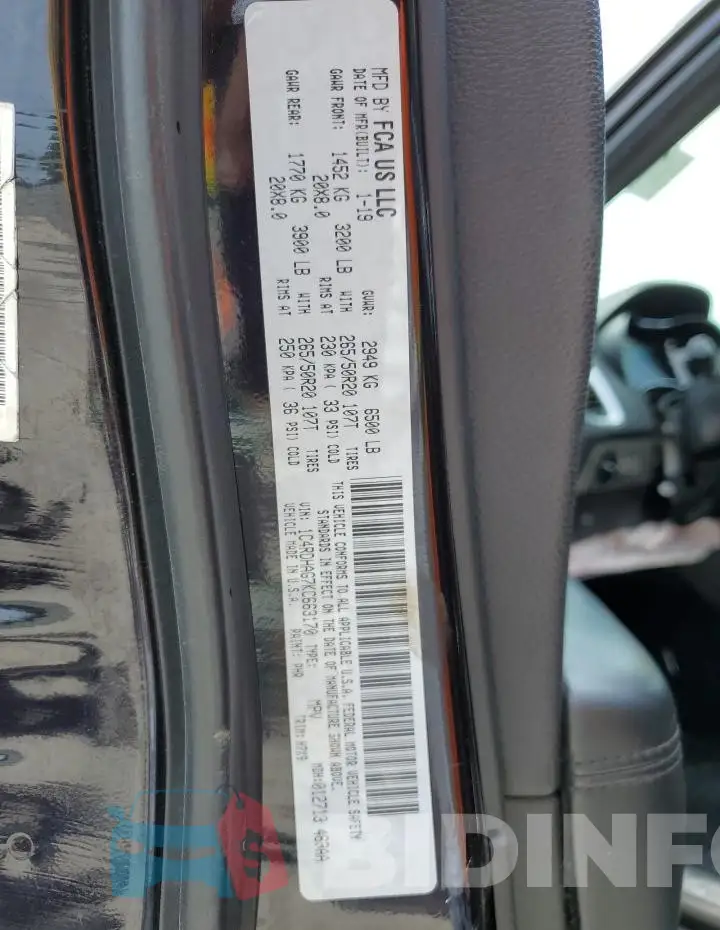 1C4RDHAG7KC663170 Photo# 13