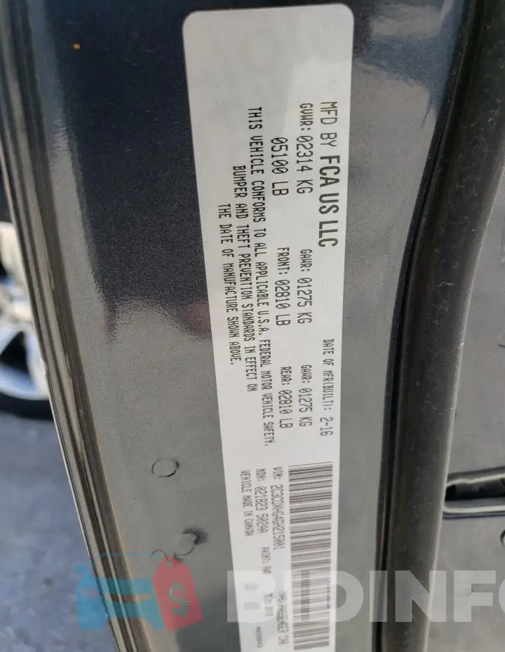 2C3CDXHG4GH215001 Photo# 13