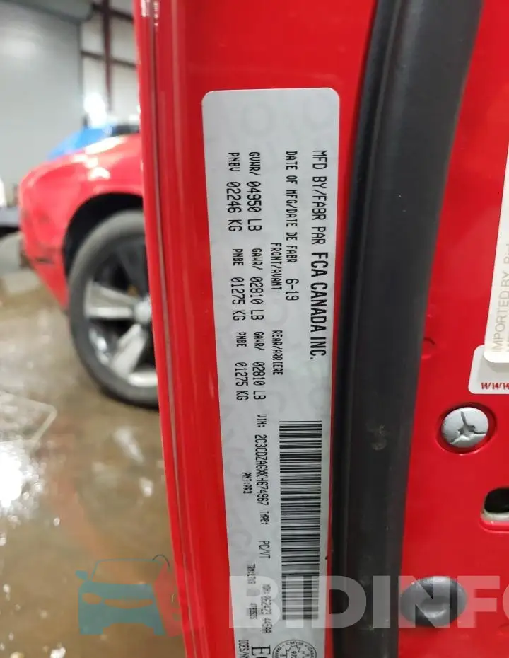 2C3CDZAGXKH674967 Photo# 13