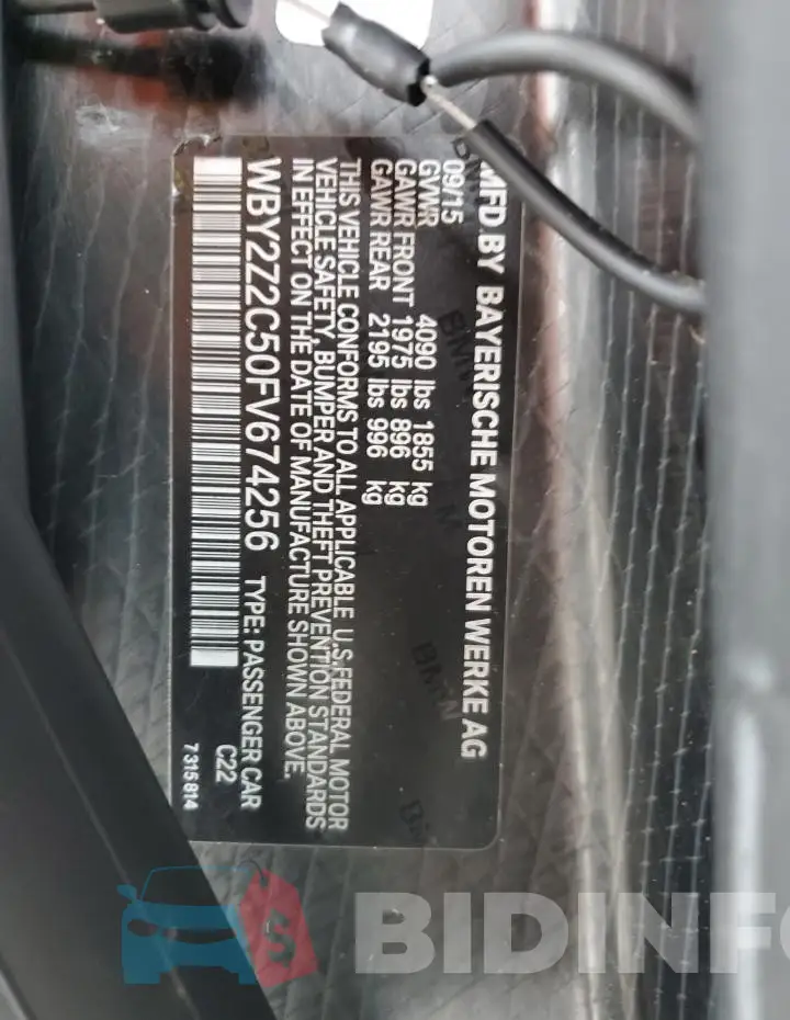 WBY2Z2C50FV674256 Photo# 12
