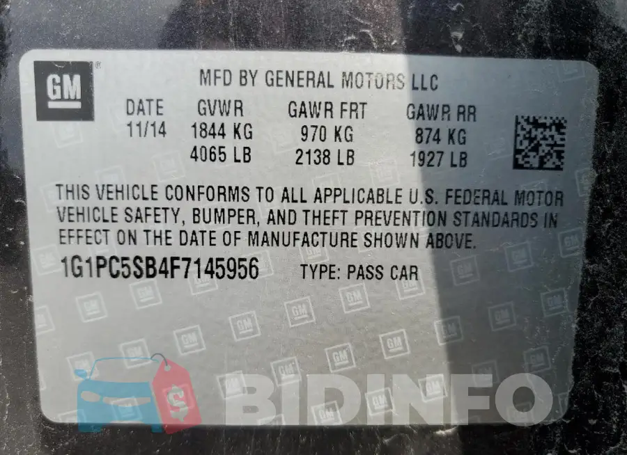 1G1PC5SB4F7145956 Photo# 13