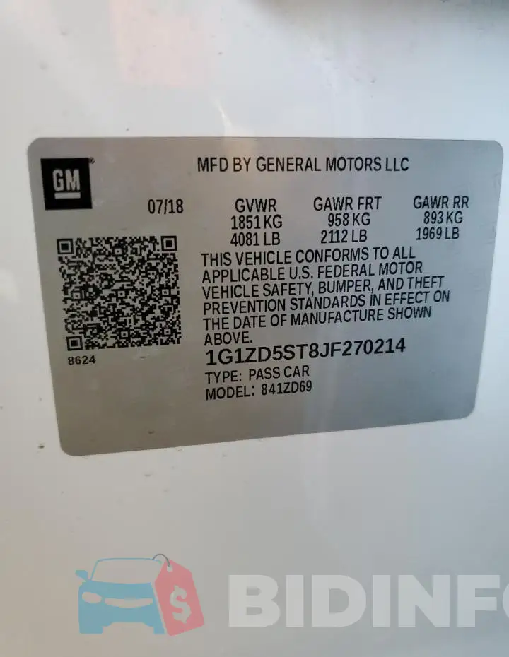 1G1ZD5ST8JF270214 Photo# 13
