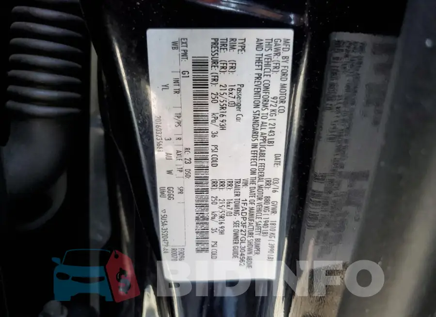1FADP3F27GL304562 Photo# 12