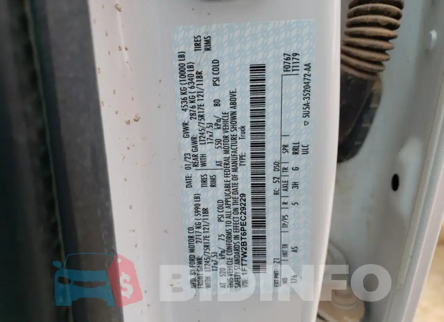 1FT7W2BT6PEC29229 Photo# 13