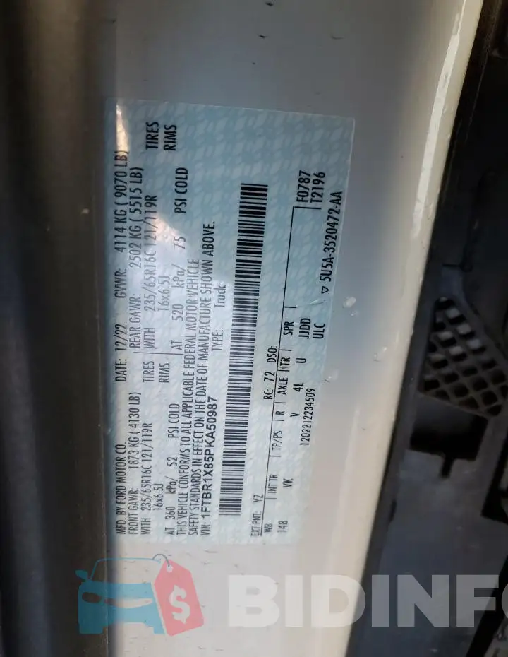 1FTBR1X85PKA50987 Photo# 13
