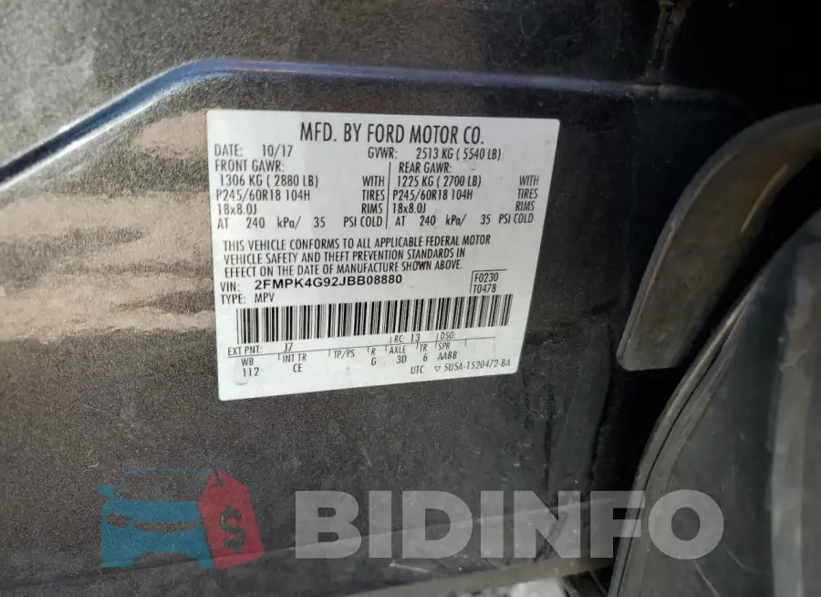 2FMPK4G92JBB08880 Photo# 12