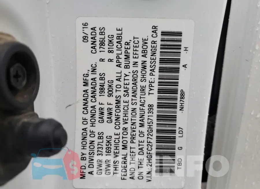 2HGFC2F72GH571398 Photo# 12