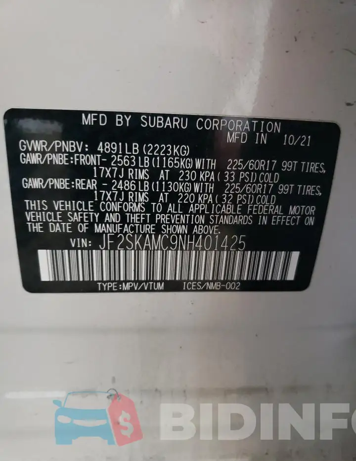 JF2SKAMC9NH401425 Photo# 13