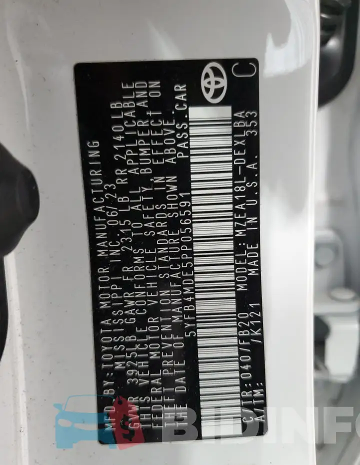 5YFB4MDE5PP056591 Photo# 12