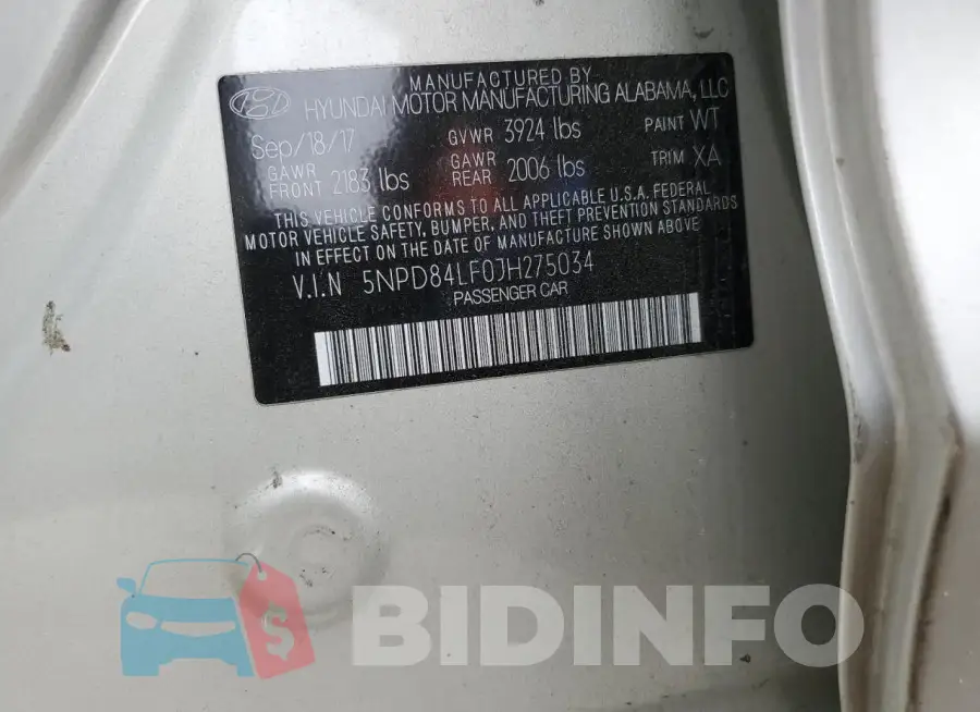 5NPD84LF0JH275034 Photo# 12