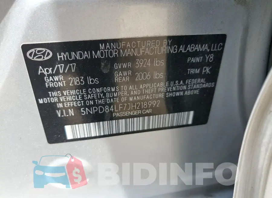 5NPD84LF7JH218992 Photo# 12