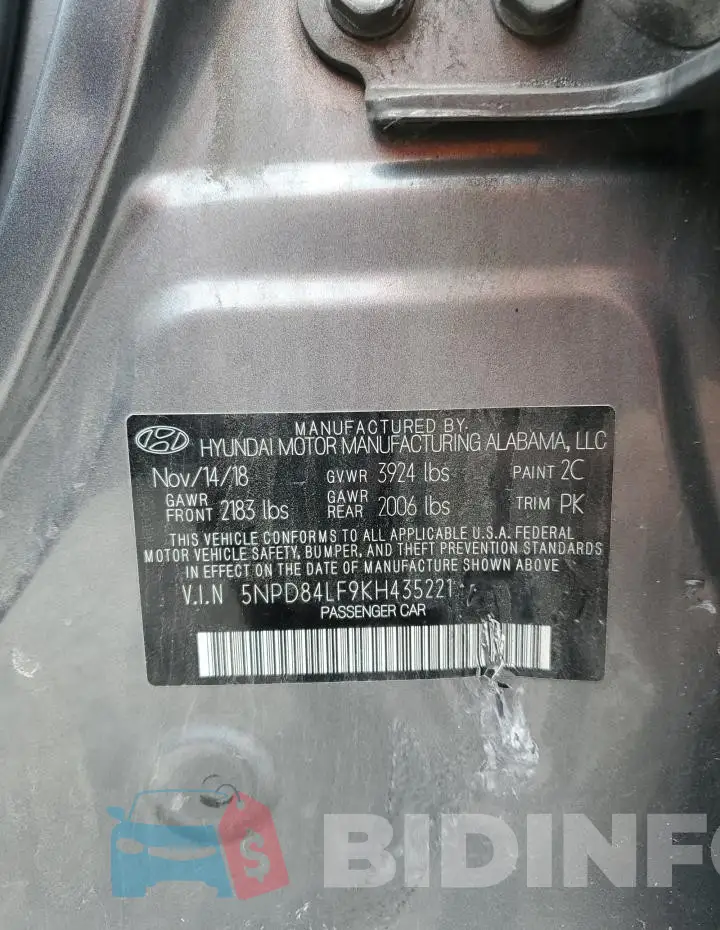 5NPD84LF9KH435221 Photo# 13