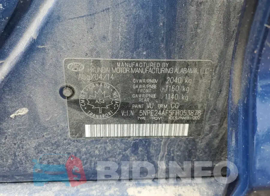 5NPE24AF5FH053878 Photo# 13