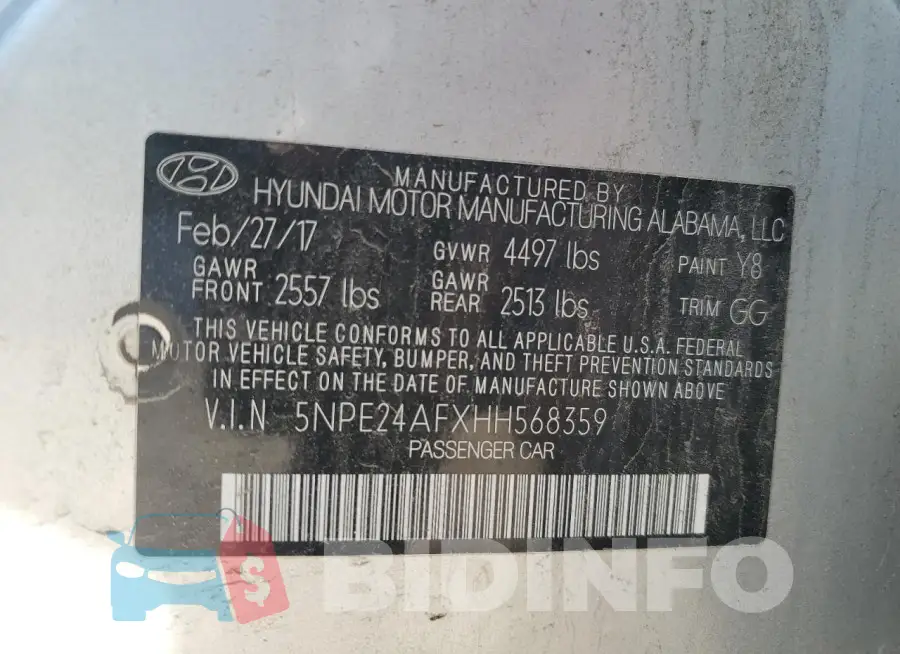 5NPE24AFXHH568359 Photo# 12