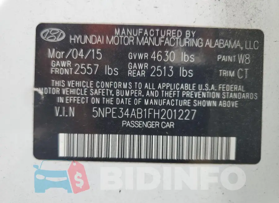 5NPE34AB1FH201227 Photo# 13