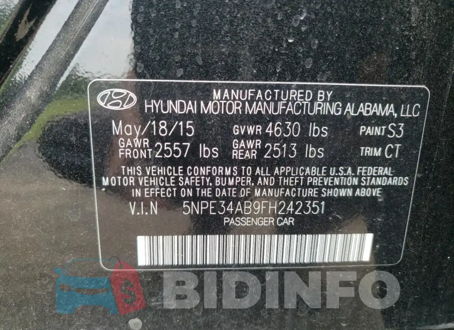 5NPE34AB9FH242351 Photo# 12