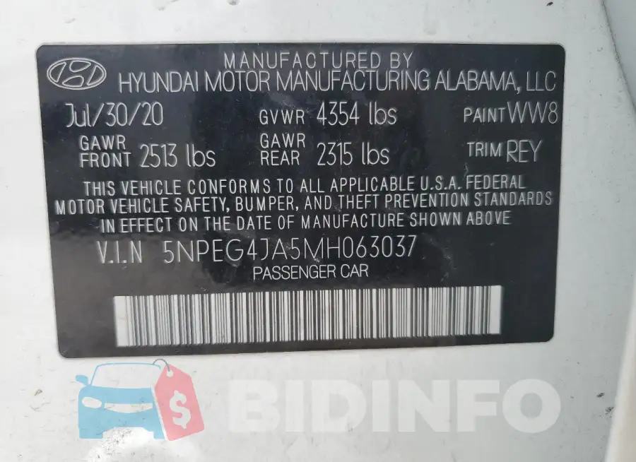 5NPEG4JA5MH063037 Photo# 14