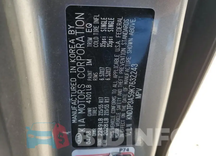 KNDJP3A59K7632243 Photo# 12