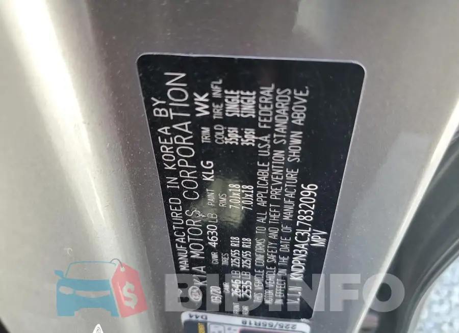 KNDPN3AC3L7832096 Photo# 12