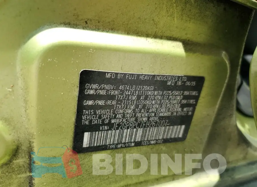 JF2GPBPC7FH267007 Photo# 12