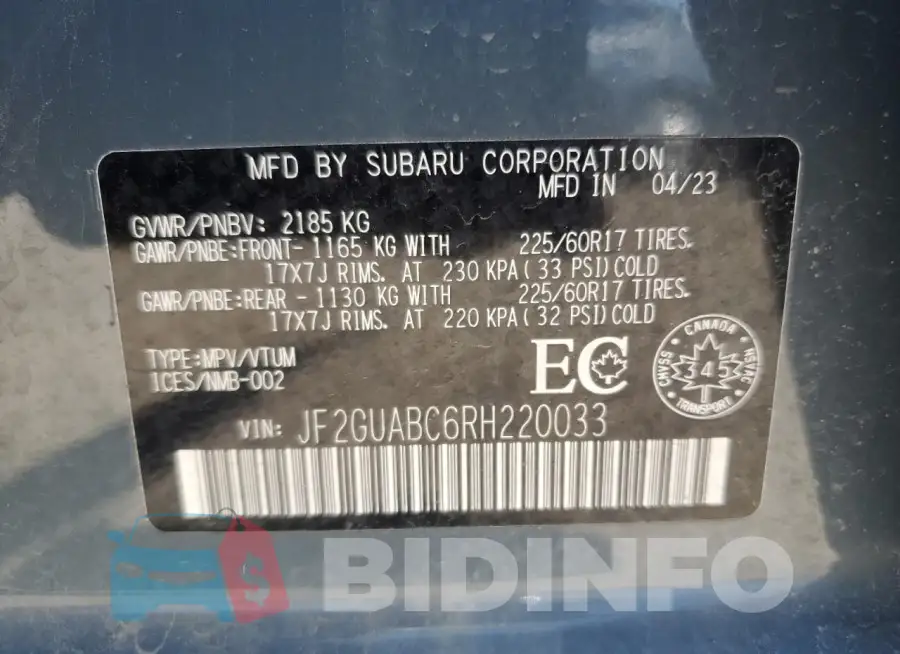 JF2GUABC6RH220033 Photo# 14
