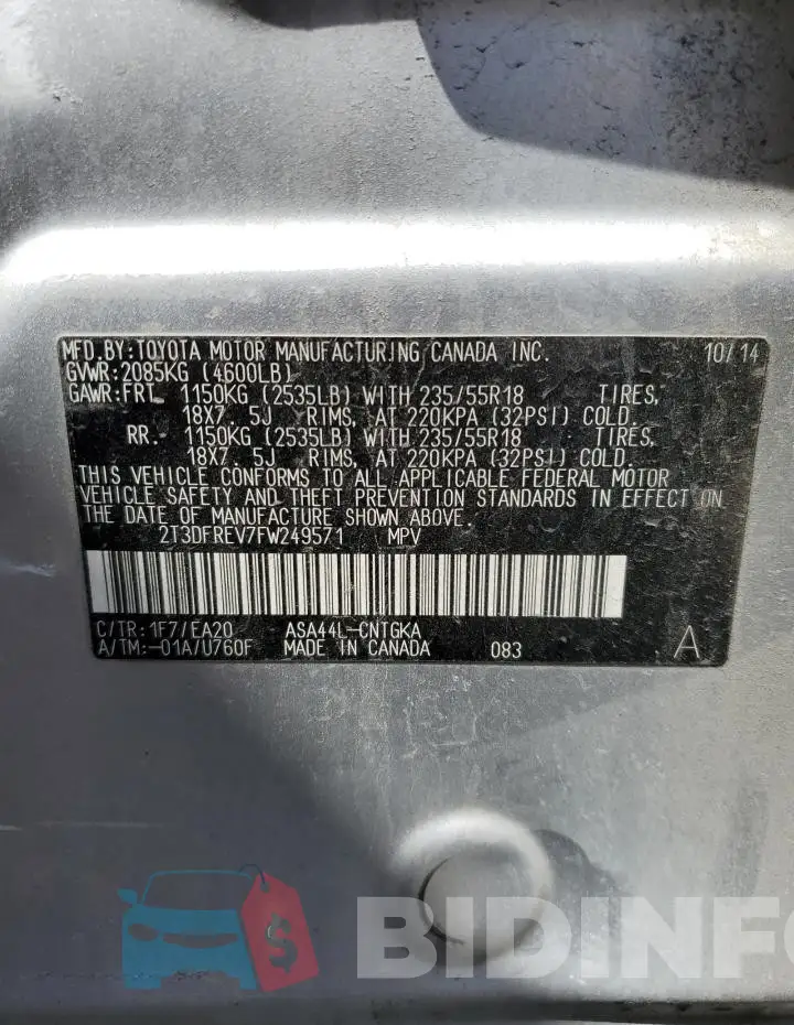 2T3DFREV7FW249571 Photo# 13