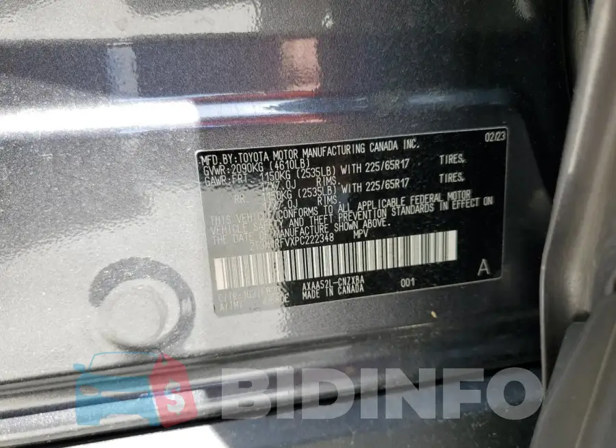 2T3H1RFVXPC222348 Photo# 14