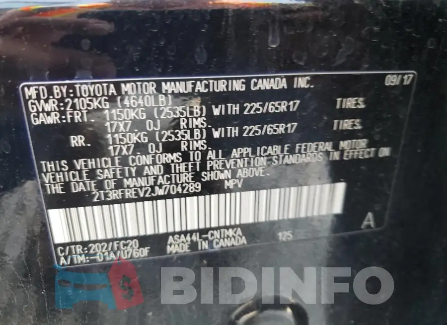 2T3RFREV2JW704289 Photo# 12