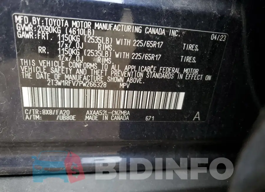 2T3W1RFV7PW266328 Photo# 12