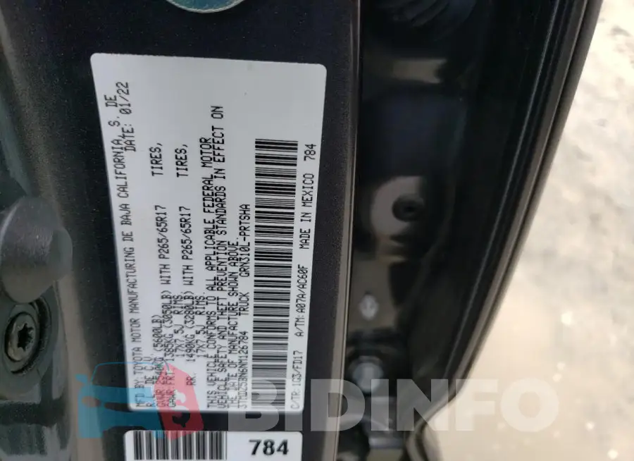 3TMDZ5BN6NM126784 Photo# 13
