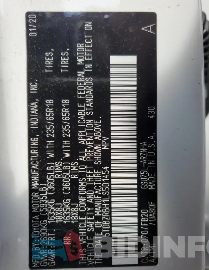 5TDBZRBH1LS501454 Photo# 13