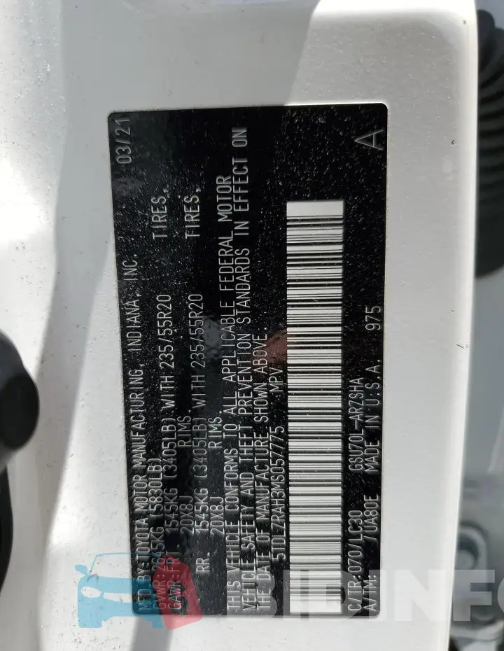 5TDLZRAH3MS057775 Photo# 13
