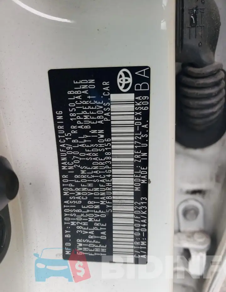 5YFBURHE4GP388156 Photo# 12