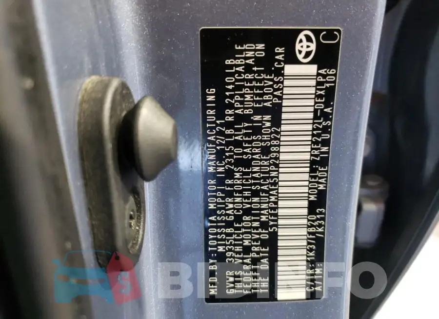 5YFEPMAE5NP298822 Photo# 12